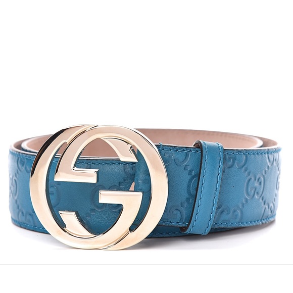Gucci Accessories - GUCCI GUCCISSIMA INTERLOCKING G BELT 95/38 TEAL